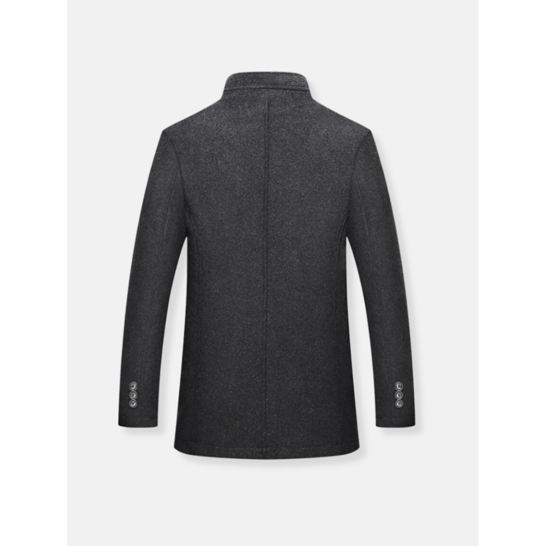 Herren Trenchcoat Aus Warmem Material Mit Langen Ärmeln