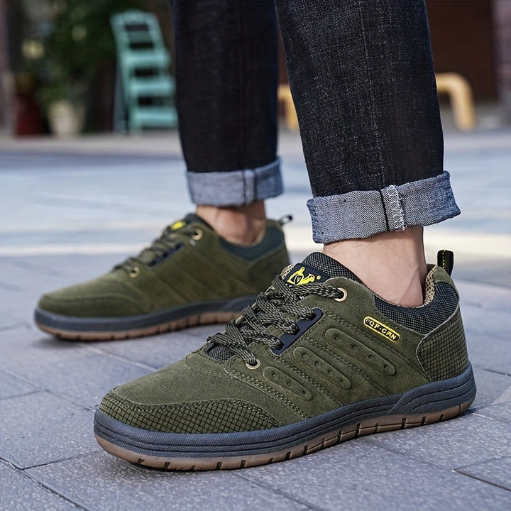 Herren Wanderschuhe Leder Rutschfeste Gummisohle Stilvoll