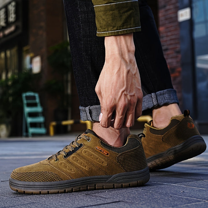 Herren Wanderschuhe Leder Rutschfeste Gummisohle Stilvoll