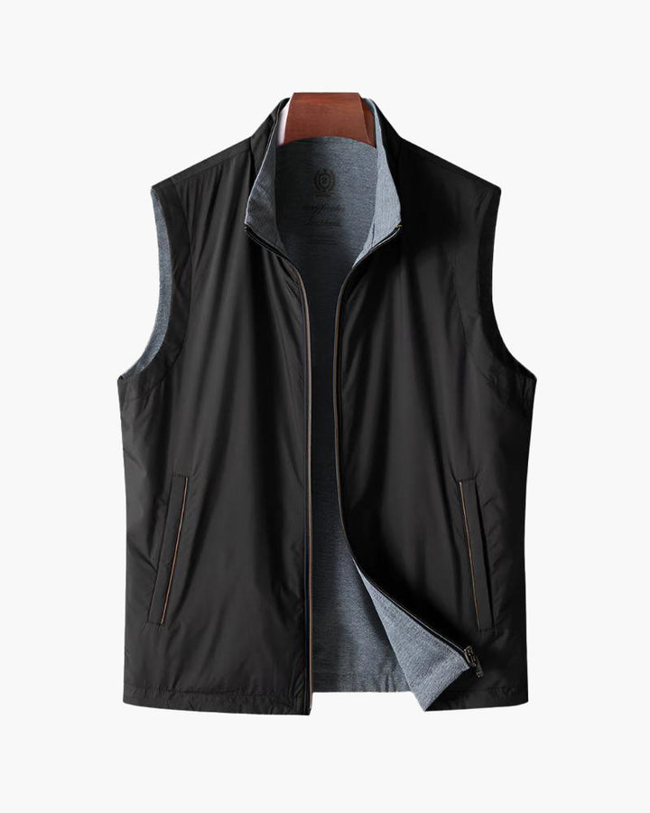 Herren Weste Leichte Sportliche Bodywarmer mit Weichem Innenfutter und Reißverschlusstaschen