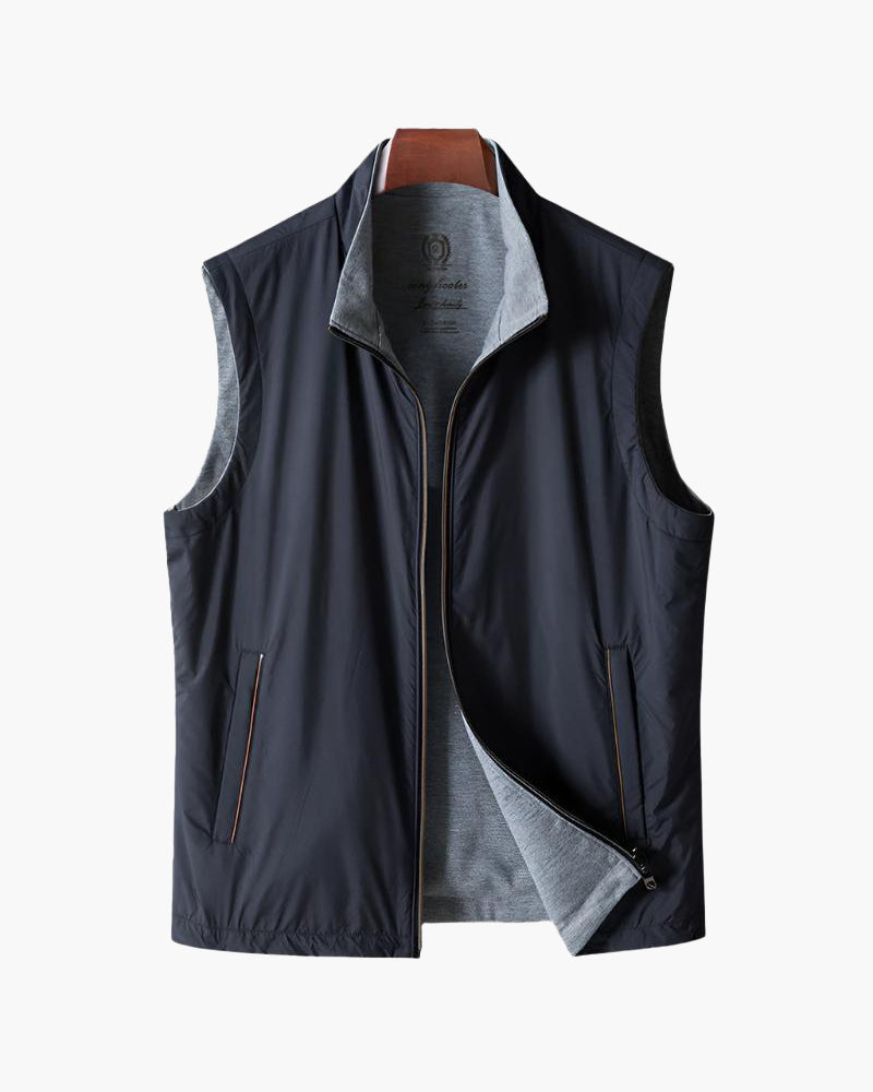 Herren Weste Leichte Sportliche Bodywarmer mit Weichem Innenfutter und Reißverschlusstaschen