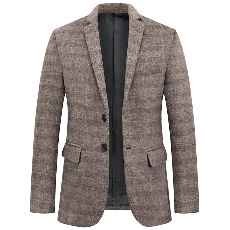 Herrenblazer Grau Khaki Elegant Vielseitig Hochwertige Stoffe