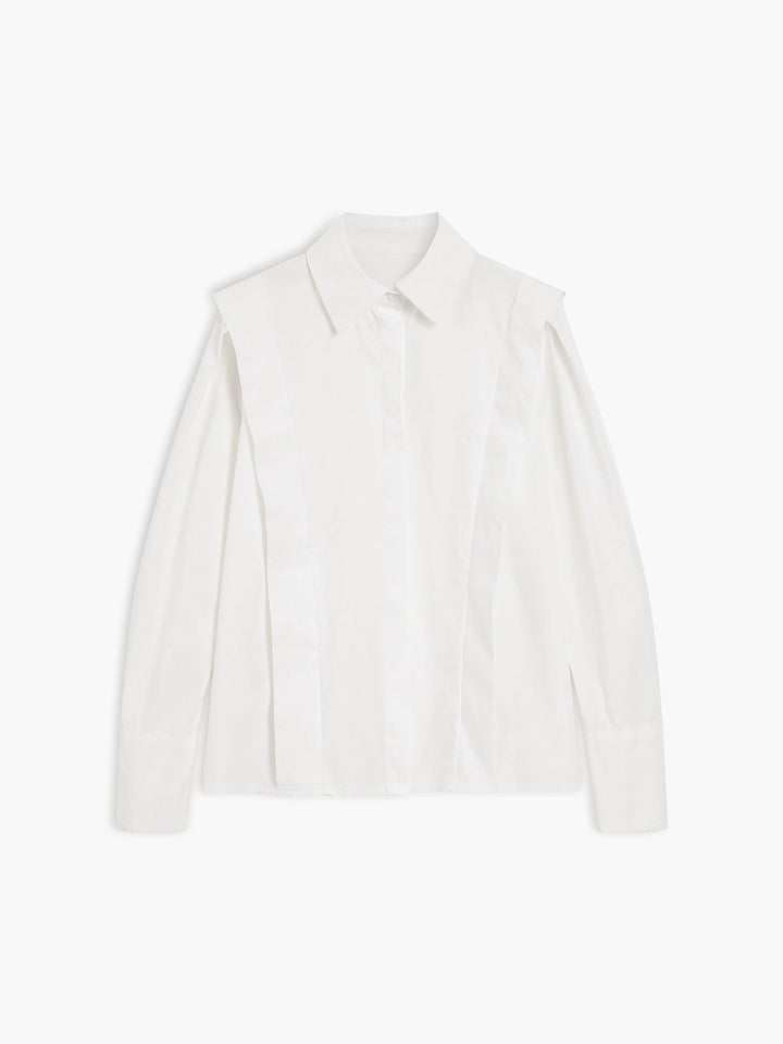 Langarm Button-Down Hemd Damen - Baumwolle Klassisches Button-Down Design