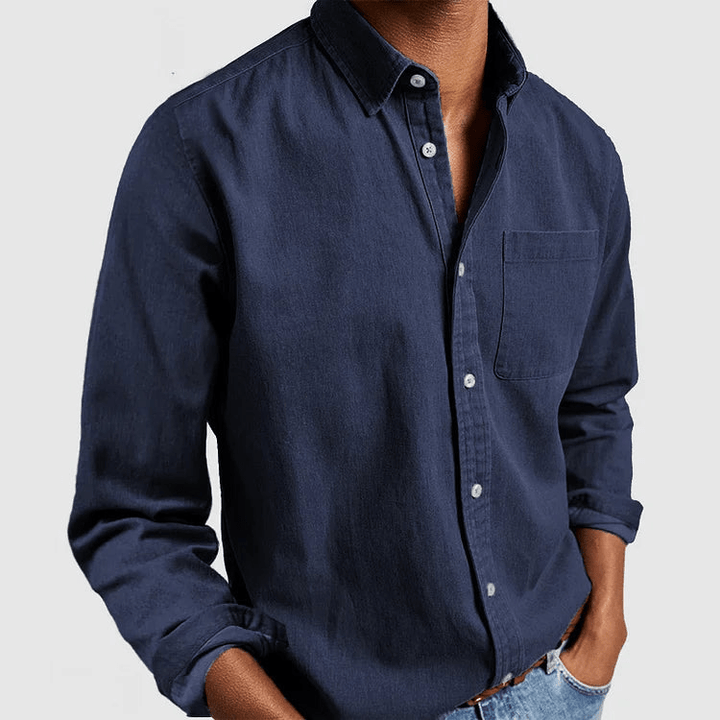 Chemise homme manches longues coton classique élégant