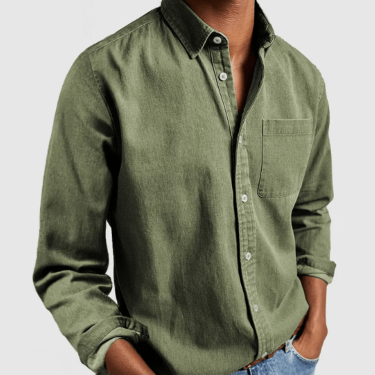 Chemise homme manches longues coton classique élégant