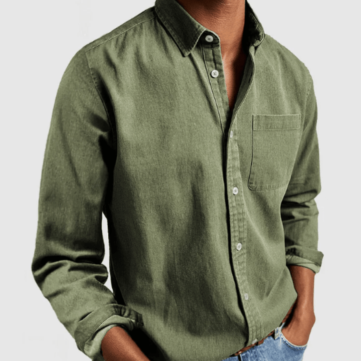 Chemise homme manches longues coton classique élégant