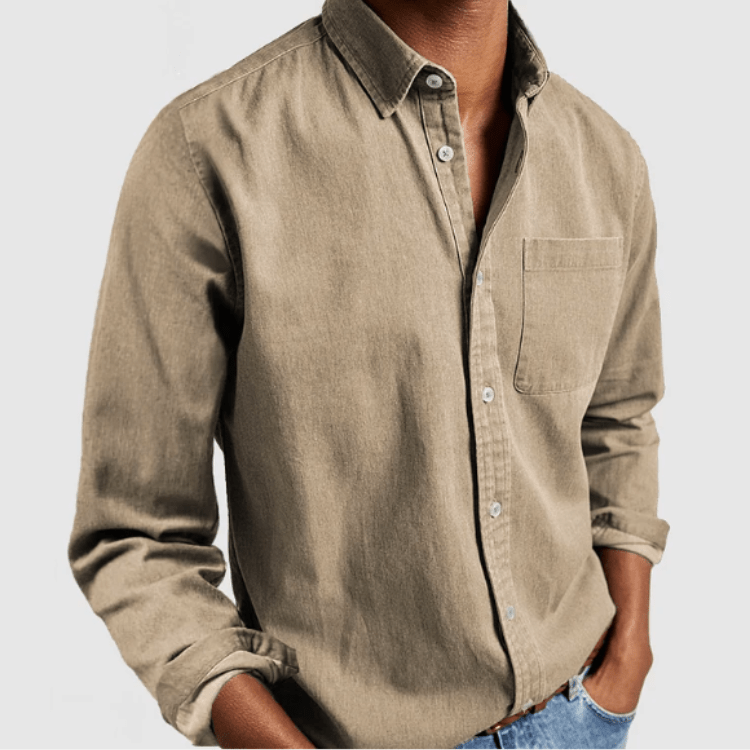 Chemise homme manches longues coton classique élégant