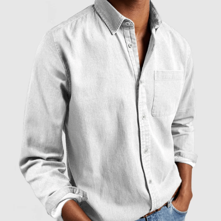Chemise homme manches longues coton classique élégant