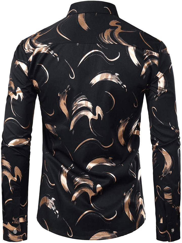Chemise homme manches longues coton design moderne imprimé