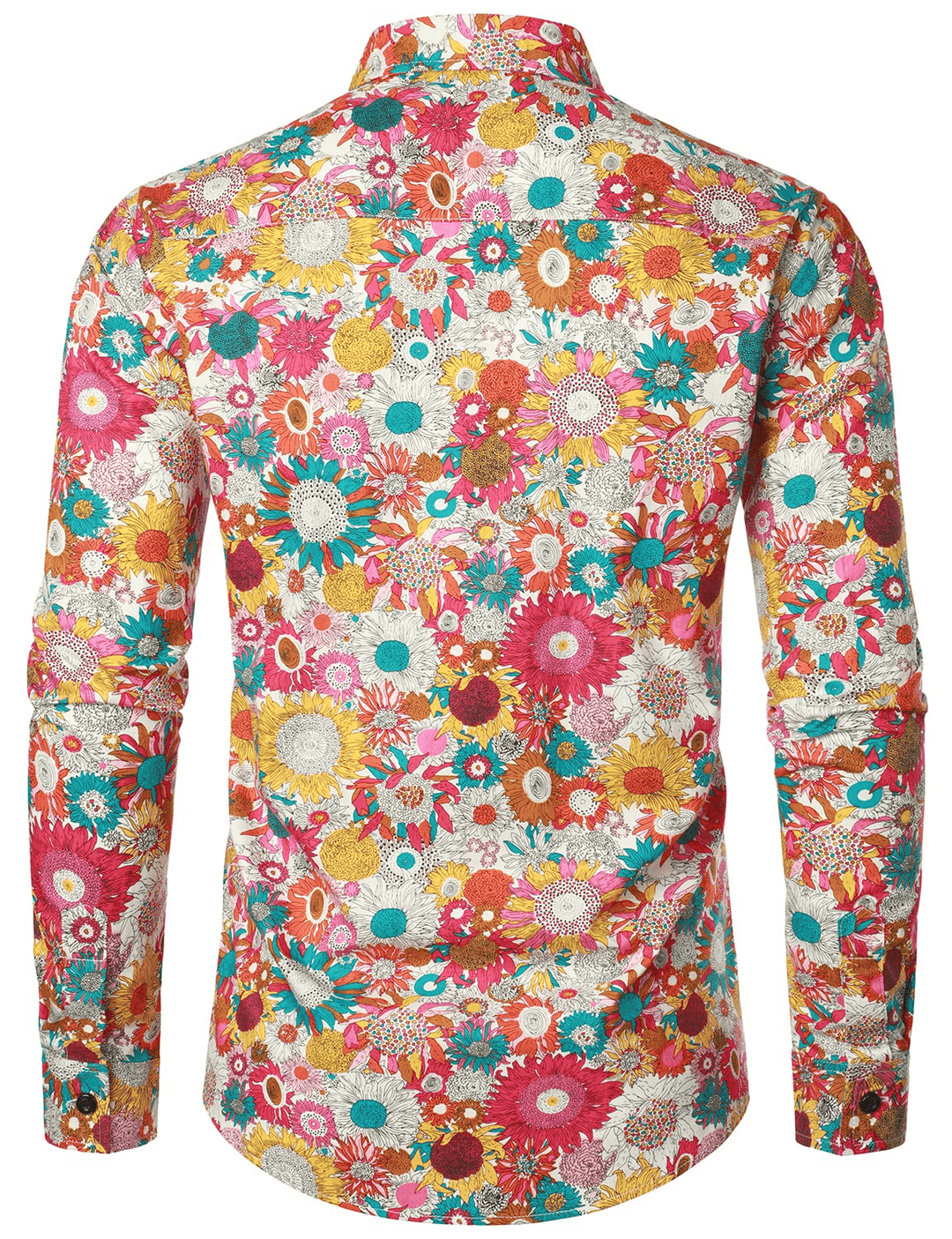 Chemise homme manches longues coton vintage imprimé floral