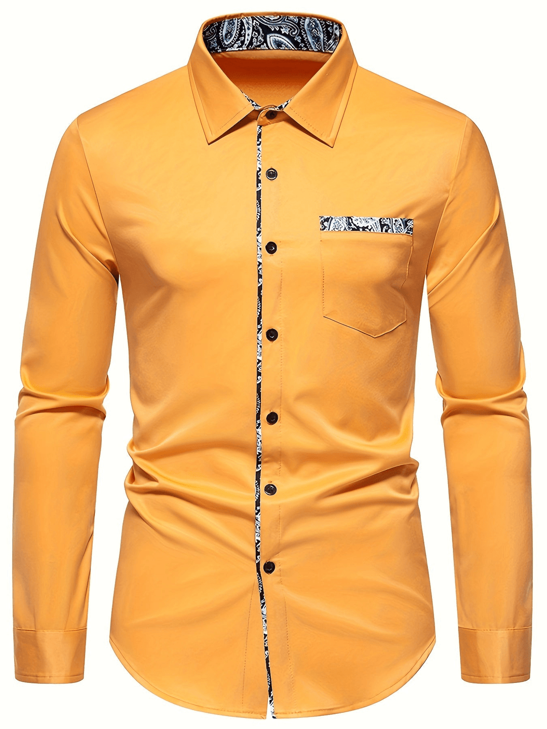 Chemise homme manches longues motif paisley en matériau de haute qualité