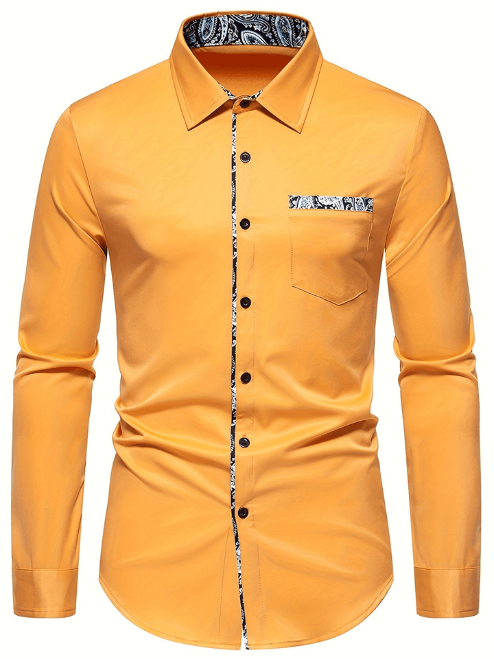 Chemise homme manches longues motif paisley en matériau de haute qualité