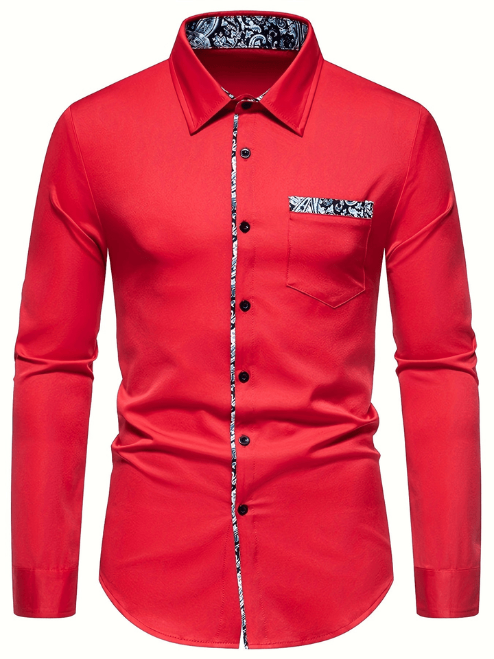 Chemise homme manches longues motif paisley en matériau de haute qualité