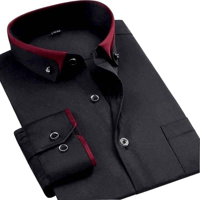Chemise homme avec double col et patte de boutonnage – style classique pour élégance et confort