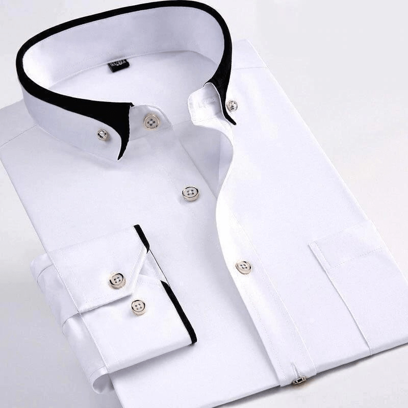 Chemise homme avec double col et patte de boutonnage – style classique pour élégance et confort