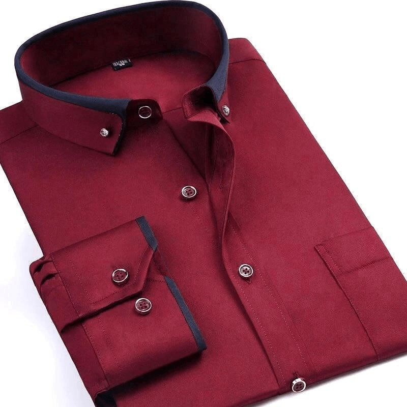 Chemise homme avec double col et patte de boutonnage – style classique pour élégance et confort