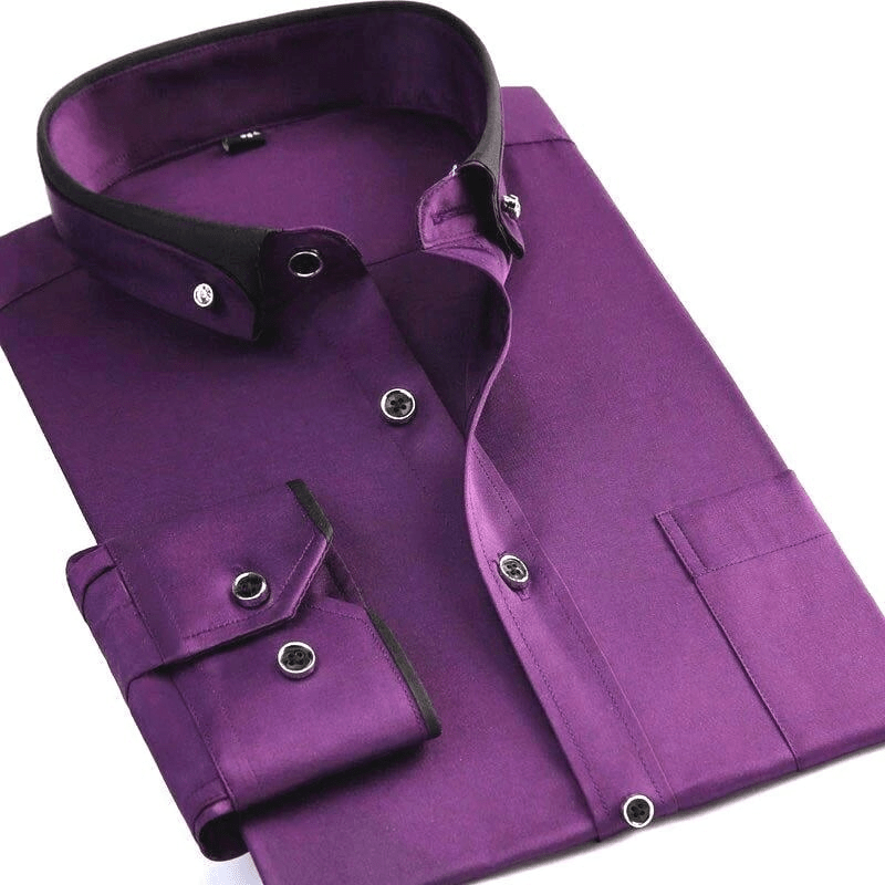 Chemise homme avec double col et patte de boutonnage – style classique pour élégance et confort
