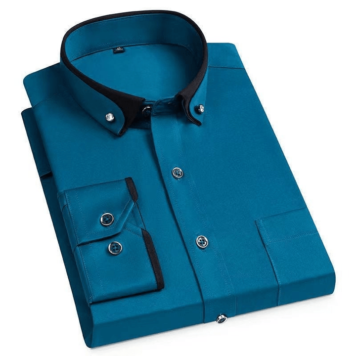 Chemise homme avec double col et patte de boutonnage – style classique pour élégance et confort
