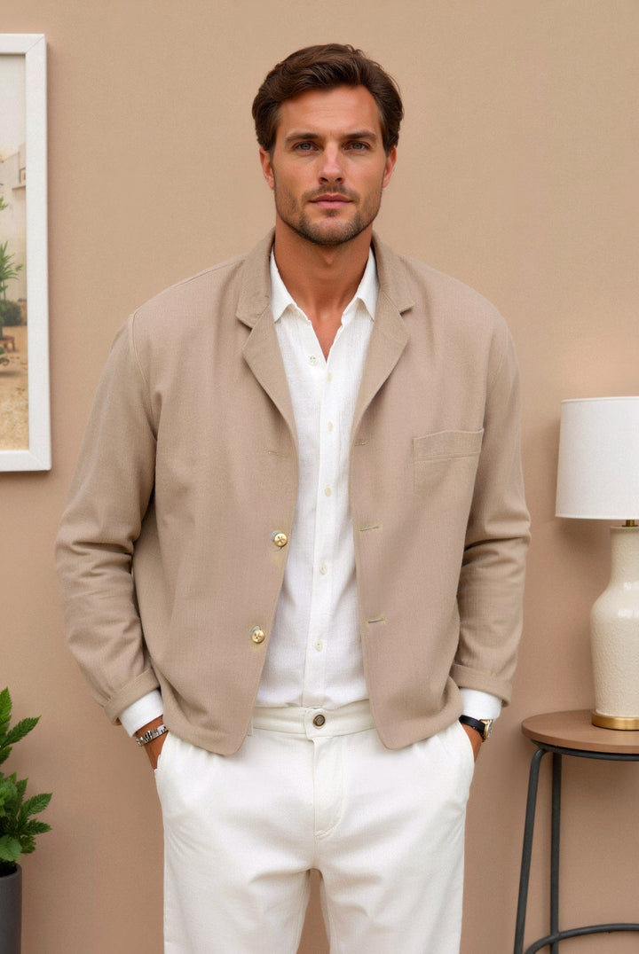 Herrenjacke Minimalistisch Leichter Stoff Casual Style