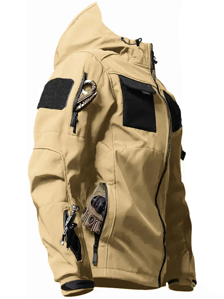 Veste softshell homme avec capuche et plusieurs poches