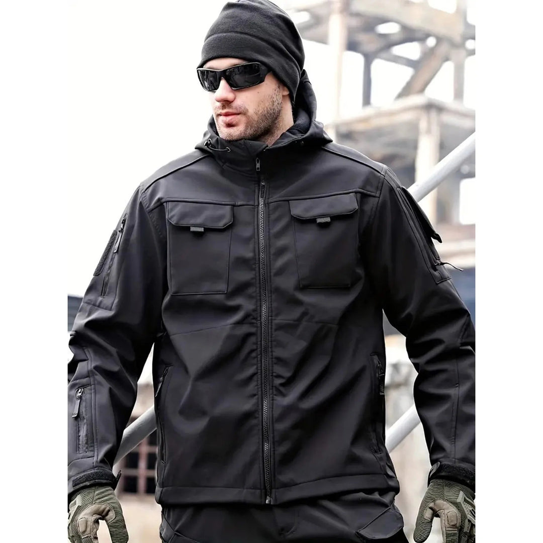 Veste softshell homme avec capuche et plusieurs poches