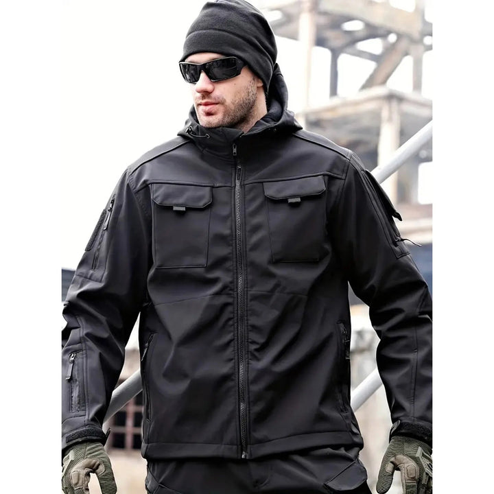 Veste softshell homme avec capuche et plusieurs poches