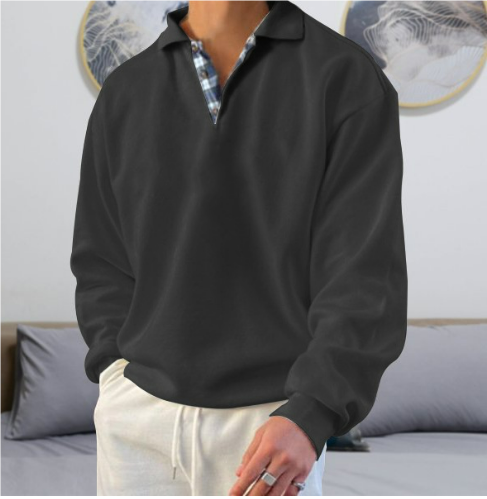 Herrenpullover Freizeit Kragen Hochwertiger Stoff Lässig