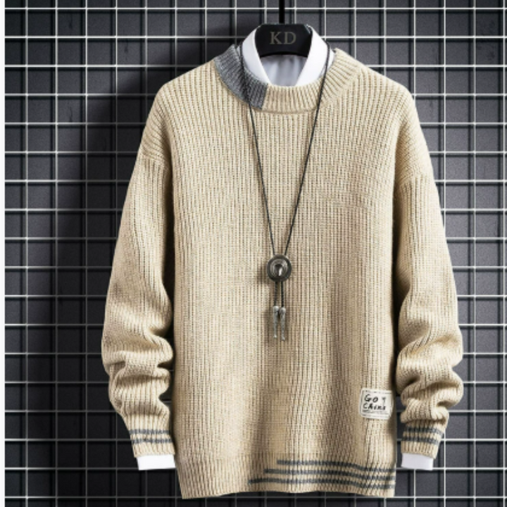 Herrenpullover Langarm Baumwolle Outdoor Stil