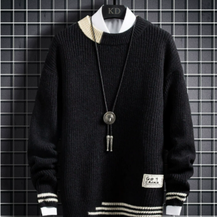 Herrenpullover Langarm Baumwolle Outdoor Stil
