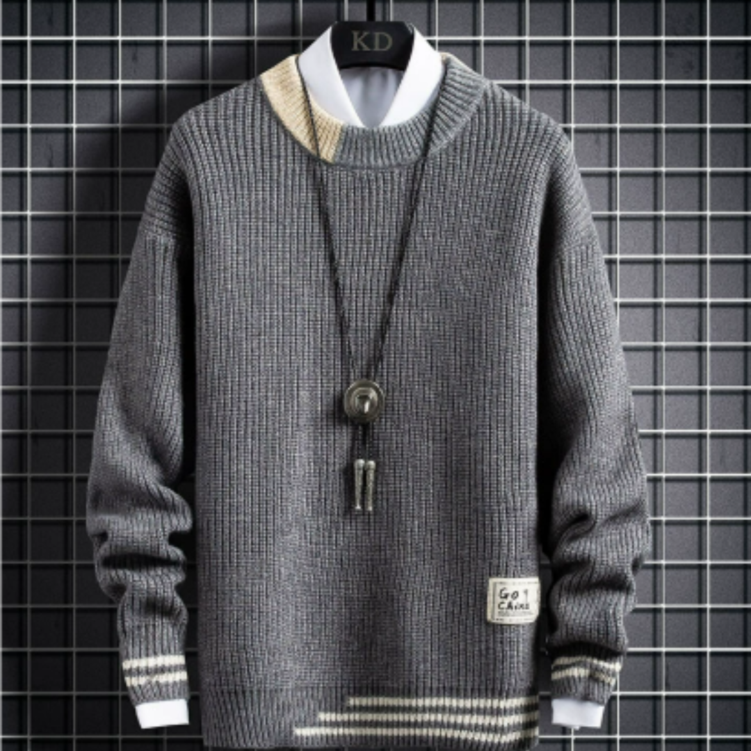Herrenpullover Langarm Baumwolle Outdoor Stil