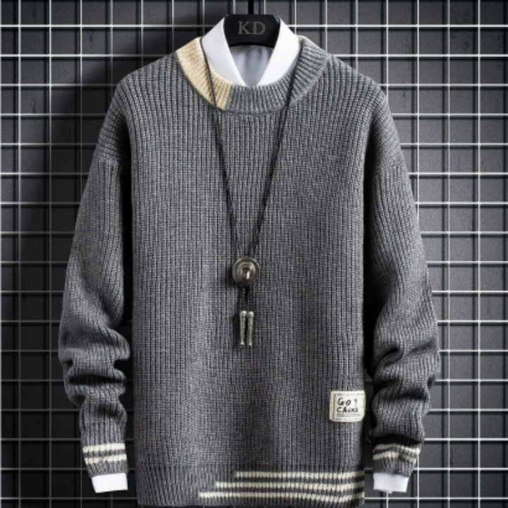 Herrenpullover Langarm Baumwolle Outdoor Stil
