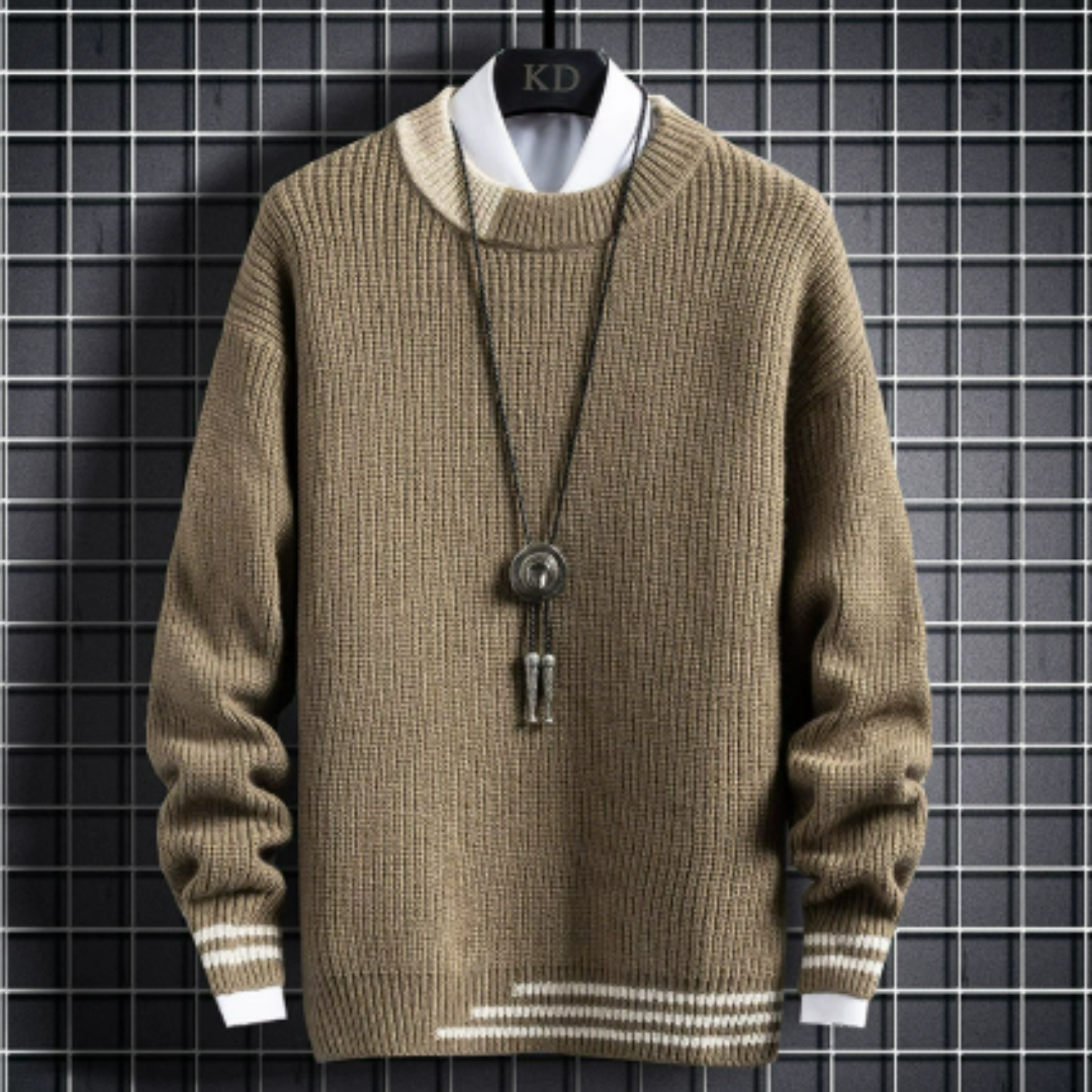 Herrenpullover Langarm Baumwolle Outdoor Stil