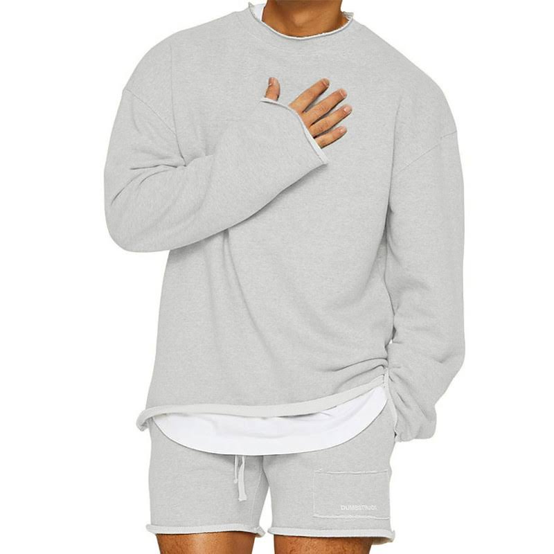 Herrenpullover Rundhals Baumwolle Lässig Langarm
