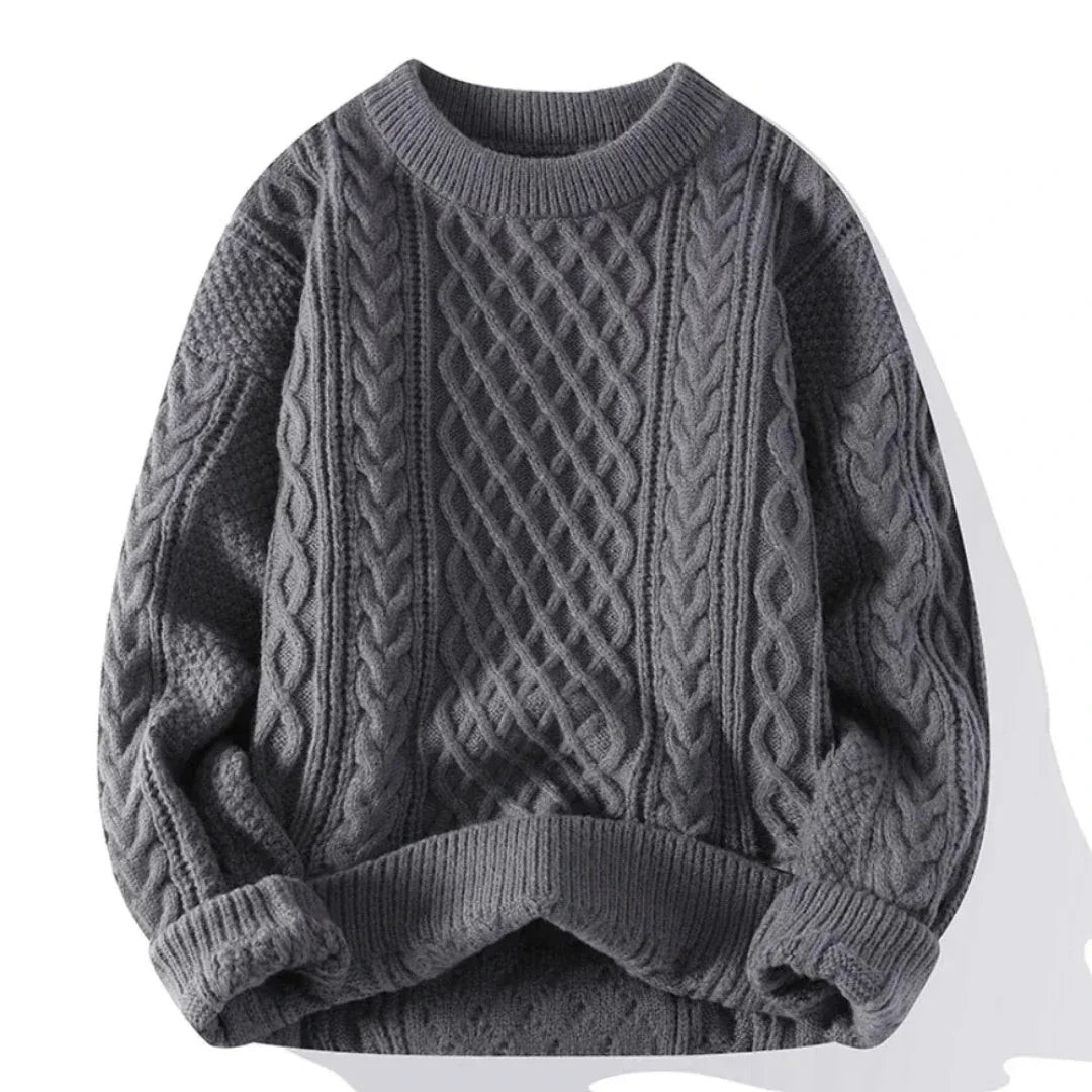 Herrenpullover Strick Baumwolle Klassisch Langarm