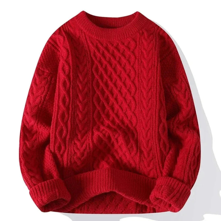Herrenpullover Strick Baumwolle Klassisch Langarm