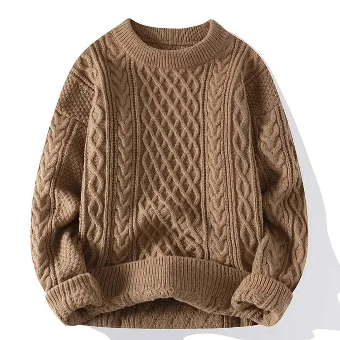 Herrenpullover Strick Baumwolle Klassisch Langarm