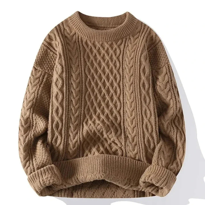 Herrenpullover Strick Baumwolle Klassisch Langarm