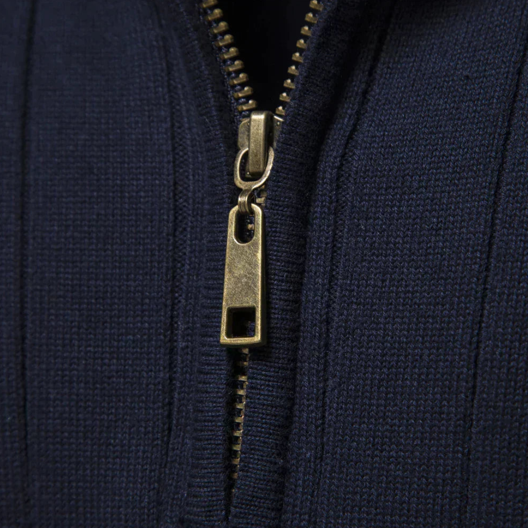Herrenpullover Strick Halber Reißverschluss Hochwertig