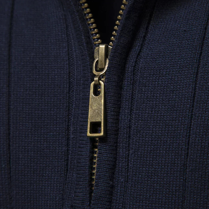 Herrenpullover Strick Halber Reißverschluss Hochwertig