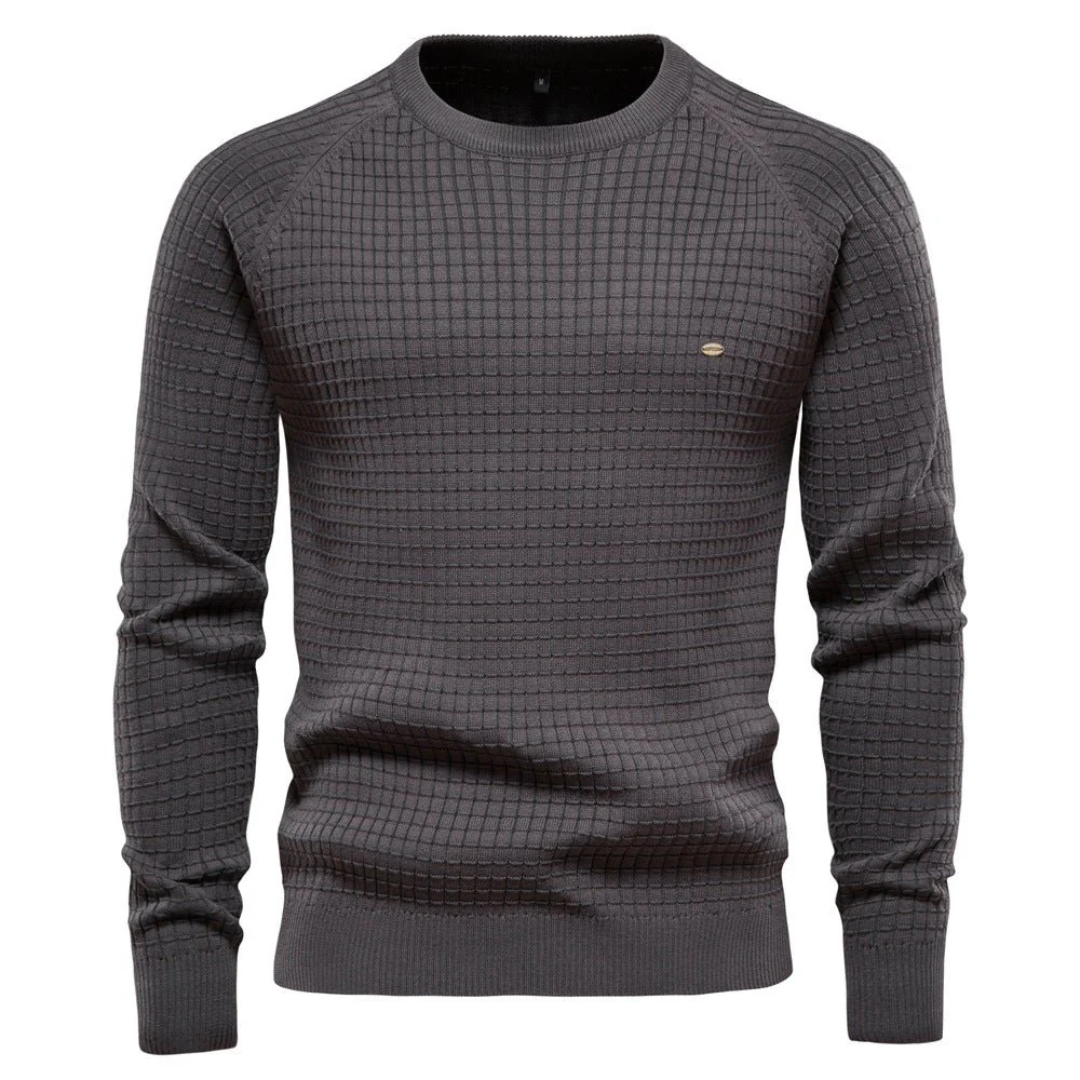 Herrenpullover Strick Rundhals Warm Gemütlich Baumwolle