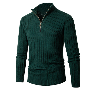 Herrenpullover Strick mit Halbem Reißverschluss – Komfortabler Stil für den Alltag