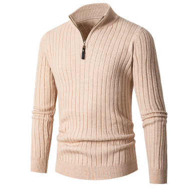 Herrenpullover Strick mit Halbem Reißverschluss – Komfortabler Stil für den Alltag