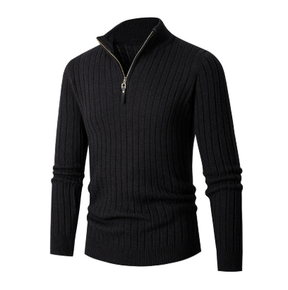 Herrenpullover Strick mit Halbem Reißverschluss – Komfortabler Stil für den Alltag