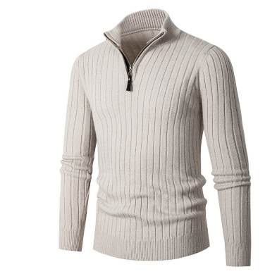 Herrenpullover Strick mit Halbem Reißverschluss – Komfortabler Stil für den Alltag