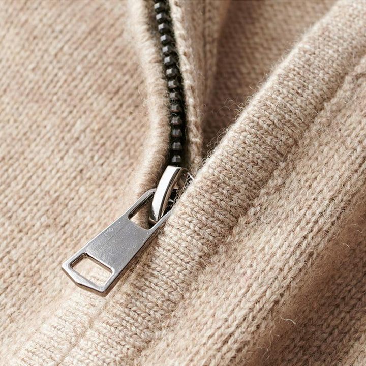 Herrenpullover Wolle Halber Reißverschluss Modern