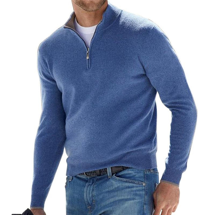 Herrenpullover Wolle Halber Reißverschluss Modern