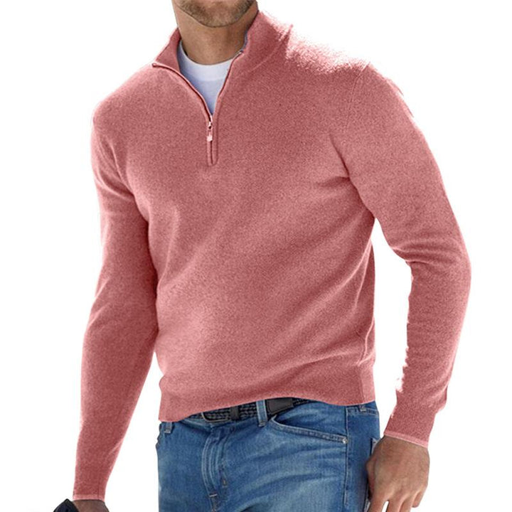 Herrenpullover Wolle Halber Reißverschluss Modern