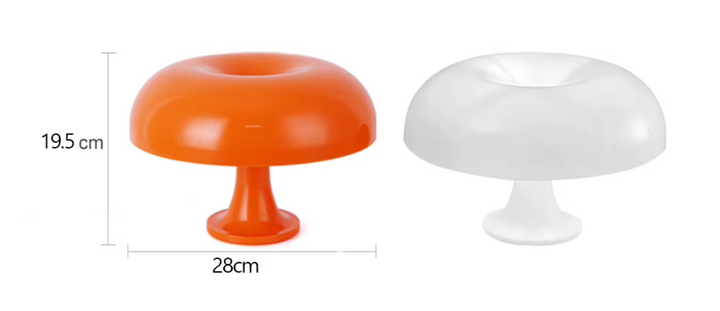 LumaMushroom Tischlampe – Stilvolle Bauhaus-Design LED Tischleuchte in Orange, Dimmbar, USB-C, 28x19,5 cm 6