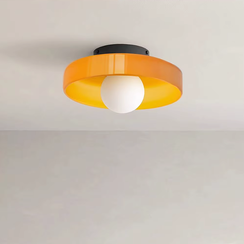 Lumi Runde Deckenleuchte aus Glas – Nordisches Design für Wohnzimmer, Schlafzimmer und Flur – LED Deckenlampe 25 cm 5