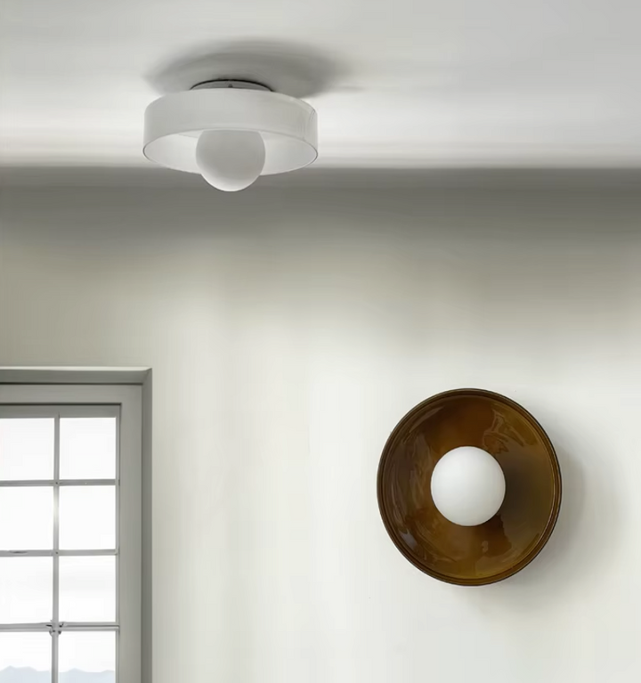 Lumi Runde Deckenleuchte aus Glas – Nordisches Design für Wohnzimmer, Schlafzimmer und Flur – LED Deckenlampe 25 cm 7